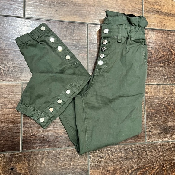Veronica Beard Jeans Tedi Tapered High Rise Dark Olive Forest New Army Green - Picture 4 of 11